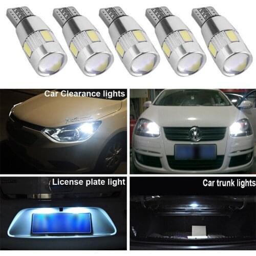 Multi-color Car Led Decoding Wide Light Super Bright T10-5630-6smd Wide Indication Light Car Plate Light Interior Reading Lamp