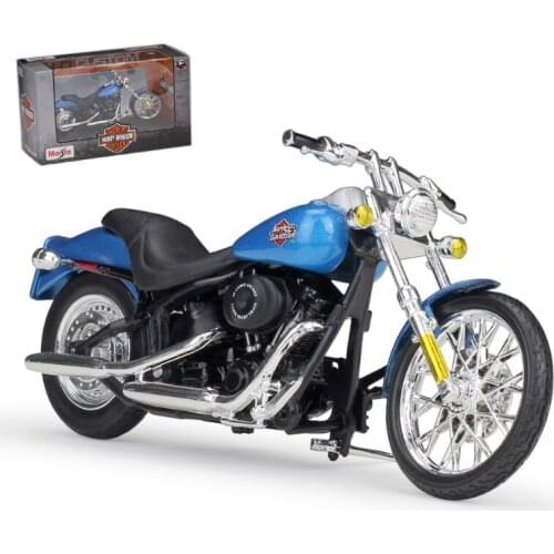 Halolo Simulation Alloy Motorcycle Metal Toy Car Childrens Toy Gift Collection Maisto 1:18 2002 FXSTB Night Traink Model Cars