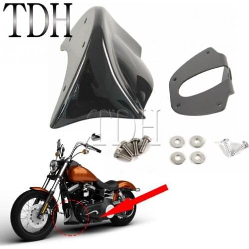 Motorcycle Front Chin Spoiler Lower Chin Air Dam Fairing Mounting Kit For Harley Dyna Fat Bob Wide Glide FXD 2006-2017