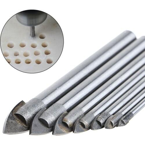 7 Pcs 3/4/5/6/8/10/12mm Triangle Tip Glass Drill Set Tile Cermic Drill Bit