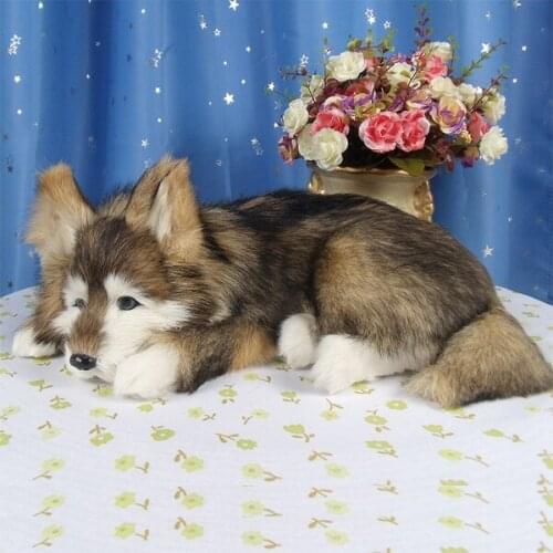 New simulation lying husky toy polyethylene & furs dog model doll gift about 36x25x14cm 1851