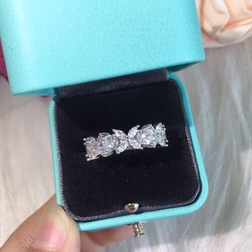 2021 New Luxury Fashion 925 Sterling Silver Engagement Wedding Band Eternity Butterfly Ring For Women Christmas Gift Jewelry