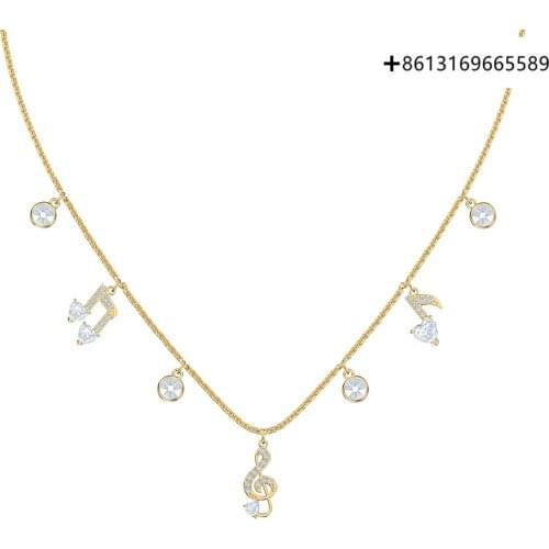 Original Reproduction 1:1 100% Pure Silver 925 Beautiful Notes Gorgeous Unique Playfully Full Female Necklace Manufacturers Dire