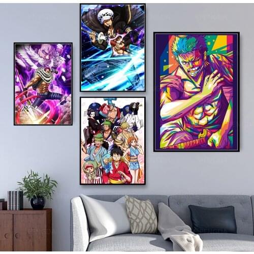 Canvas Prints One Piece Paintings Wall Art Main Characters Poster Modular Japan Anime Pictures For Living Room Modern Home Decor