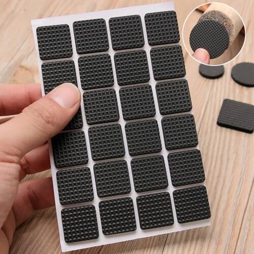 1/2/6/15/24PCS Soft Bumper Furniture Leg Pads Self-adhesive Floor Protector Table Chair Fittings Thicken Anti-slip Rub Mat Tools