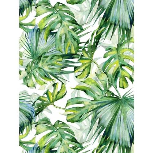 Peel And Stick Removable Palm Leaf Self-Adhesive Wallpaper Prepasted Waterproof Wallpaper For Restaurant Wall Decortion Stickers