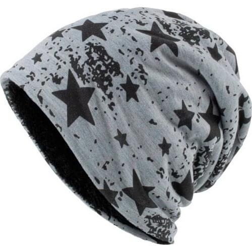 Five-pointed star Print Hats Women Men Warm Baggy Camouflage Crochet Winter Wool Ski Beanie Skull Caps Hat chapeau femme