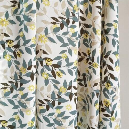 Chiffon Fabric Leaf Print Impervious Cloth Family Wear Dressing Shirt Trousers DIY Sewing Fabric