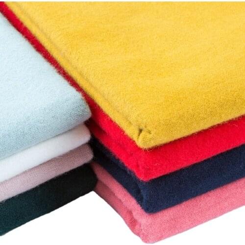 Width 55'' Solid Cotton Flannel Fabric By The Half Yard For Dress Pillow Material