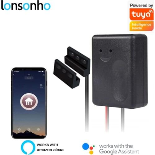 Lonsonho Tuya WiFi Smart Garage Door Opener Switch Wireless Remote Control Compatible Alexa Google Home Smart Home Automation