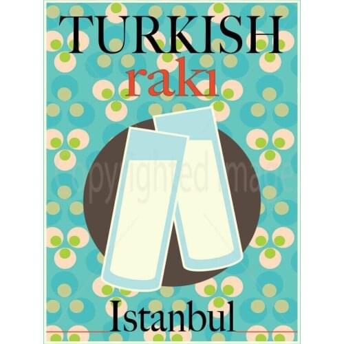 TURKISH RAKI ISTANBUL METAL TIN SIGN POSTER WALL PLAQUE