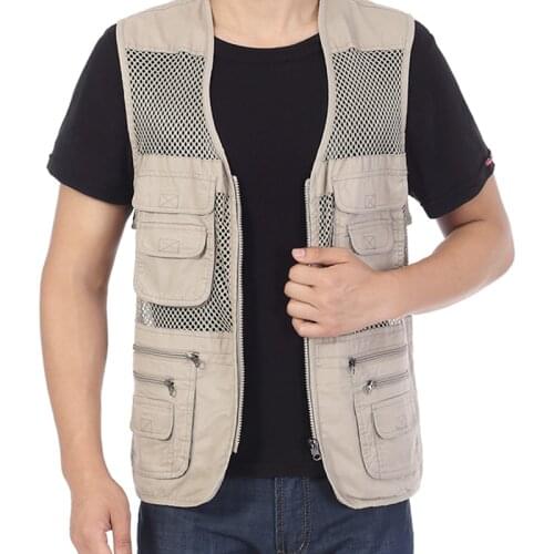 Multi-pocket Military Tactical Vest Mesh Breathable Cotton Sports Vest Hiking Hunting Photography Fishing Sleeveless Clothing