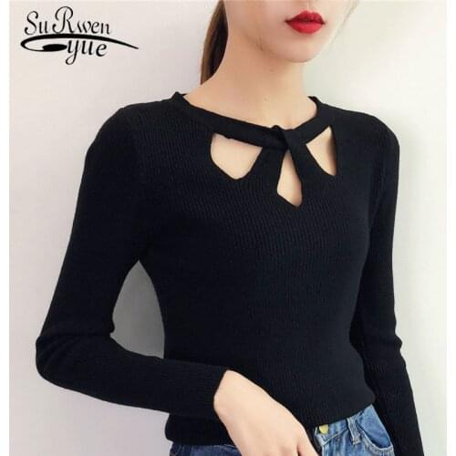 Autumn winter 2021 Knit Sweater Women Pullovers Office Lady O-Neck Solid Computer Knitted Long Sleeve Women Sweaters 5222 50