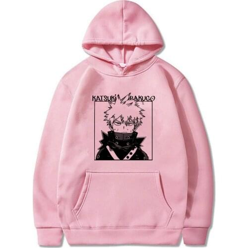 My Hero Academia Bakugou Cartoon Women Hooded Drop Shoulder Hip Hop Casual Hoodies Harajuku Vintage Hoody 2021 Woman Hoodie