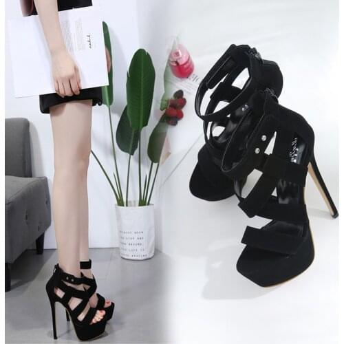 Ladies High Heels 18cm Heel Sandals Female Wedding Party Shoes Summer New Gladiator Sandals Pretty High Heels Girls