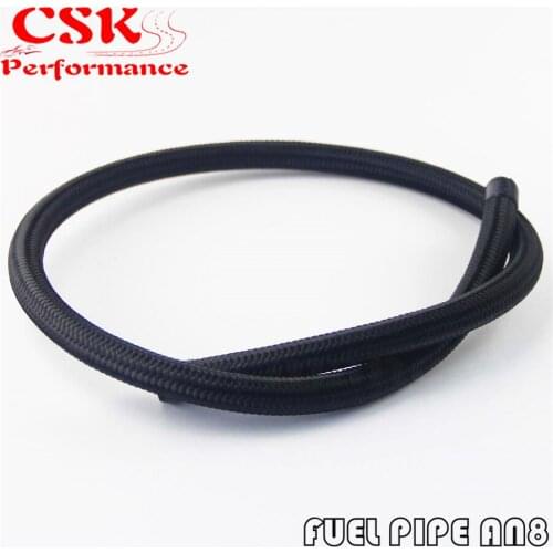 1 Meter 3 Foot AN8 Nylon Stainless Steel Braided Fuel Oil Gas Line Hose -8AN 1500PSI