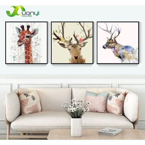 1 Panel Canvas Art Abstract Nordic Deer Painting Home Art Decor Wall Pictures For Living Room Nordic Deer Oil Painting Unframed