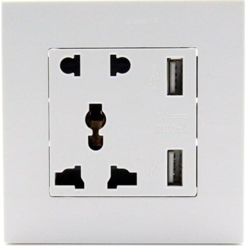 Minitiger Direct Manufacturer 1pcs Double USB Port Electric Wall Charger Dock Socket Power Outlet Panel Plate Newest Wholesale