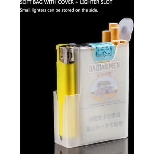 2Pcs/set Transparent Cigarette Case Cigarette Lighter Cases Storage Boxes Portable Plastic Lighters Cigarette Box Accessories