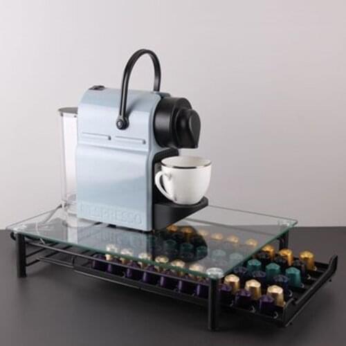 2021Glass Nespresso Coffee Pods Holder Rack Coffee Capsule Stand Brand Capsules Storage Shelve Organization Coffe Holder Drawer