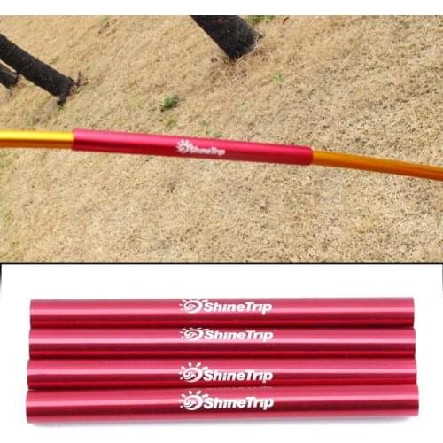 4 Pcs/Pack Aluminum Tent Pole Repair Tube Single Rod Adjustment Pipe Emergency Camping Awning Accessories