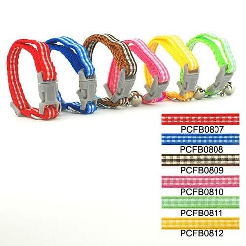 6 colors) 50sets 600Pcs/Lot Classic Pet Dog & Cat Checkers Print Collar Buckle Style 0.8cm PCFB0801