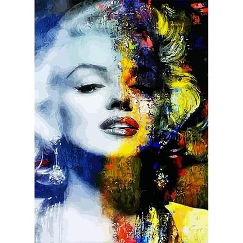5D DIY full Drill Diamond Painting Artist Monroe Mosaic Cross Stitch Women Picture of Rhinestones Home Decoration Craft FC417