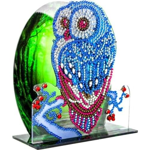 DIY Special Shaped Diamond Painting 3D Three-dimensional Puzzle Owl Picture Cross Stitch Kits Crystal Rhinestone Home Decoration