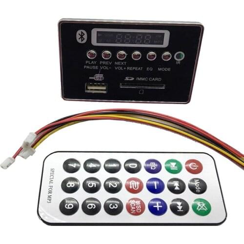 MP3 WPE decoder board audio module 12V 50W USB TF radio Bluetooth5.0 wireless car USB MP3 player with remote control