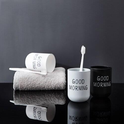 Nordic PP English Letter Toothbrush Cup Travel Portable Washing Cups Storage Organizer Wash Tooth Mug Bathroom Tool