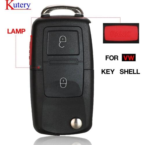Kutery 2+1 BTN For VW Golf Passat Polo Jetta Touran Bora Sharan Uncut Blade Folding Flip Remote Key Fob Case Shell