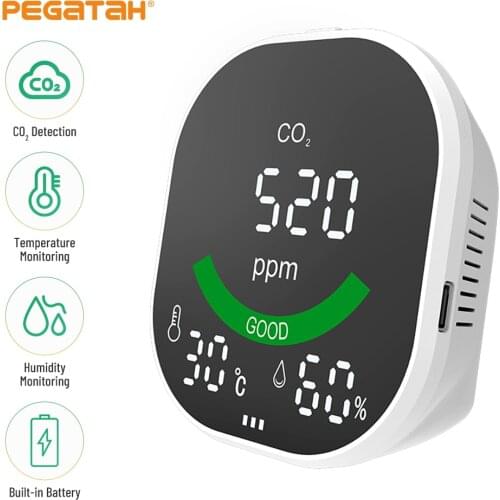 Air Quality Co2 Monitor Carbon Dioxide Sensor Detector Temperature and Humidity Sensors LCD Display for home office