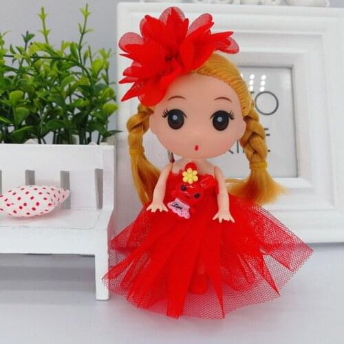 New Vinyl Barbie Mini Cute Princess Humanoid Doll Double Braid U Head Wearing Fancy Dress Toys For Kids Birthday Gift For Girls