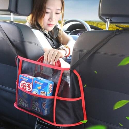For Universal Car Storage Net Pocket Travel Convenient Adjustable Seat Back Container Auto Storage Bag 40X15X26cm