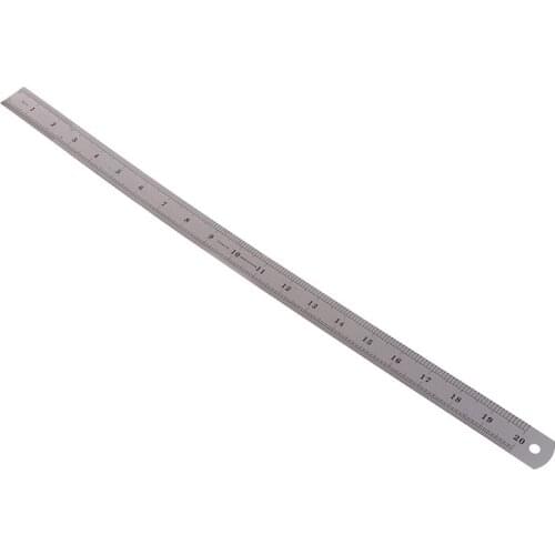 50cm 20'' Double Side Scale Stainless Steel Straight Ruler Measuring Ruler Tool