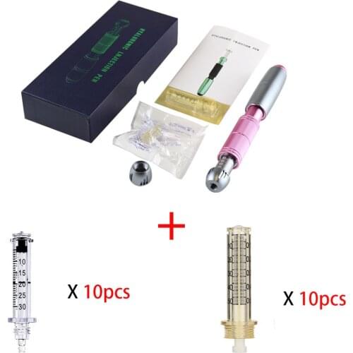 2in1 Hyaluron Pen with 3 Levels Adjust Pressure for Lip Injecton Anti Wrinkle Hyaluron Gun Meso Injector for Ampoule Head Nozzle