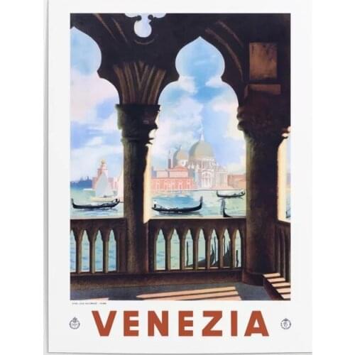 Canvas Hd Prints Pictures Wall Artwork Venice Venezia Travel Painting Home Decoration Modular 1938 Italy Poster For Living Room
