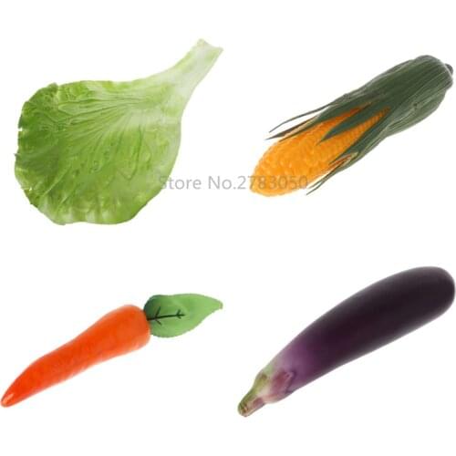 Artificial Carrot Corn Eggplants Lettuce Leaves Simulation Fake Vegetable Photo Props Party Home Kitchen Decoration Kids Toy