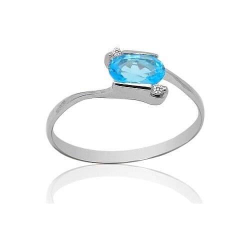 CoLife Jewelry Classic 925 Silver Topaz Ring for Daily Wear 4mm*6mm Natural Topaz Silver Ring 925 Silver Topaz Jewelry