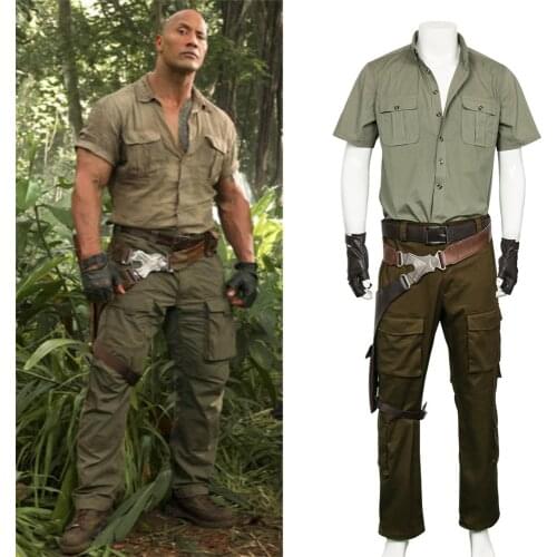 Jumanji: Welcome to the Jungle Cosplay Spencer Costume Halloween Christmas Game Cosplay Adult Men Costume Army Uniform Full Set
