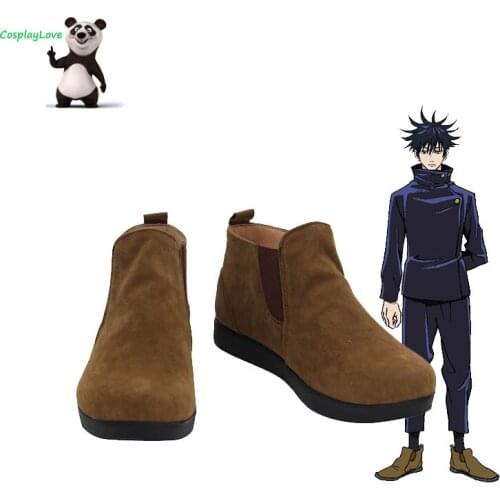 CosplayLove Jujutsu Kaisen Sorcery Fight Megumi Fushiguro Brown Shoes Cosplay Long Boots Leather Custom Made For Boys Male