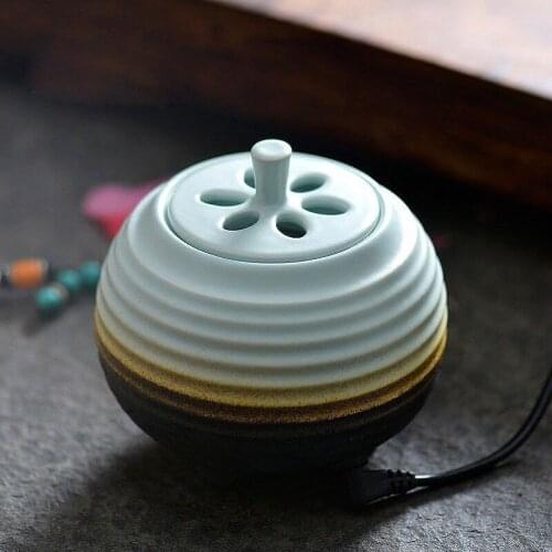 Electronic Portable Incense Burner Ceramic Smell Incense Diffuser Porcelain Keramische Incense Burner Home Decoration MM60XL