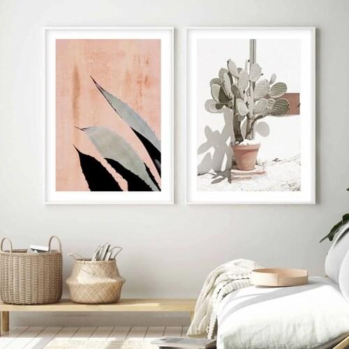 Tropical Cactus Botanical Posters Gallery Canvas Painting Poster and Print Wall Art Pictures for Living Room Home Decor NO FRAME