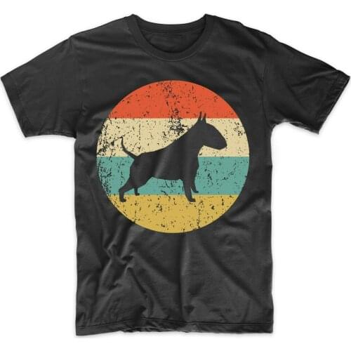 Retro Bull Terrier Dog Icon Dog Lovers Gift T-Shirt. Summer Cotton O-Neck Short Sleeve Mens T Shirt New Size S-3XL