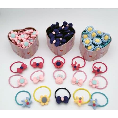 2/10Pcs/Set Girls Cute Cartoon Animals Flower Fruit 3cm Elastic Hair Bands Ponytail Holder Scrunchies Kids Gift Hair Accessories