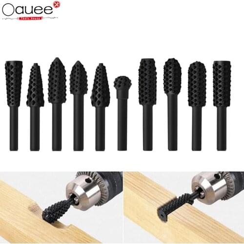 5/10pcs Drill Bits Metal Rotary Burr Drill Bit Wood File Grinder Milling Rasp Wood Stone Metal Root Carving Milling Cutter Tools