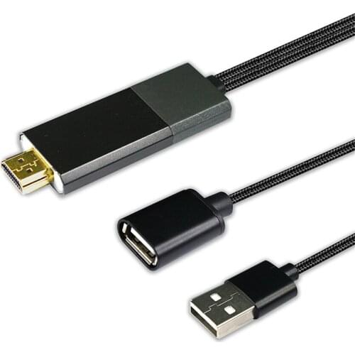 Universal HDMI-compatible Cable 1080P Mirror Link Cord Android / iOS / Type-C Phone to HDTV Adapter