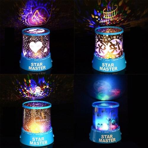 USB Star Night Lamp LED Starry Sky Projector Light Glowing Ocean Happy Brithday Lovers Night Light Gift Decoration