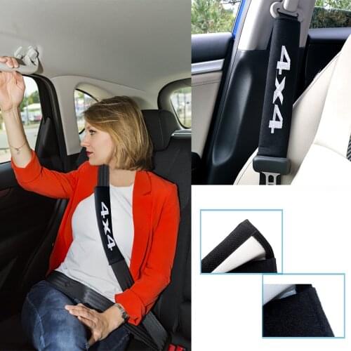 VEHICAR 2PCS Car Seat Belt Pads 4X4 Cotton Safety Seat Belt Cover DIY Auto Accessories Driver Shoulder Care Auto Decoration
