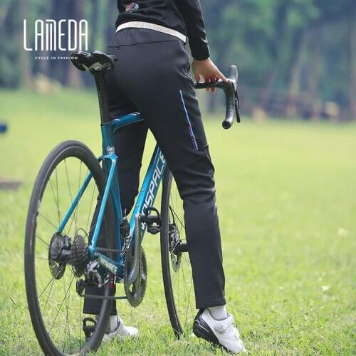 LAMEDA Bicycle Winter Pants Women Men Breathable Reflective Fleece Lining Elastic waist Mtb Pants Leisure Sports Bike Trousers